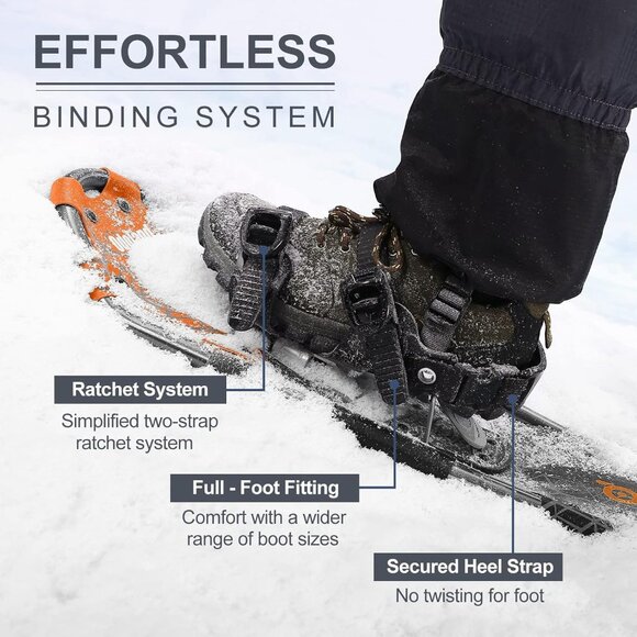 21/25/30 Inch Snowshoes with Trekking Poles for Men Women Youth, Waterproof Snow - Picture 4 of 7